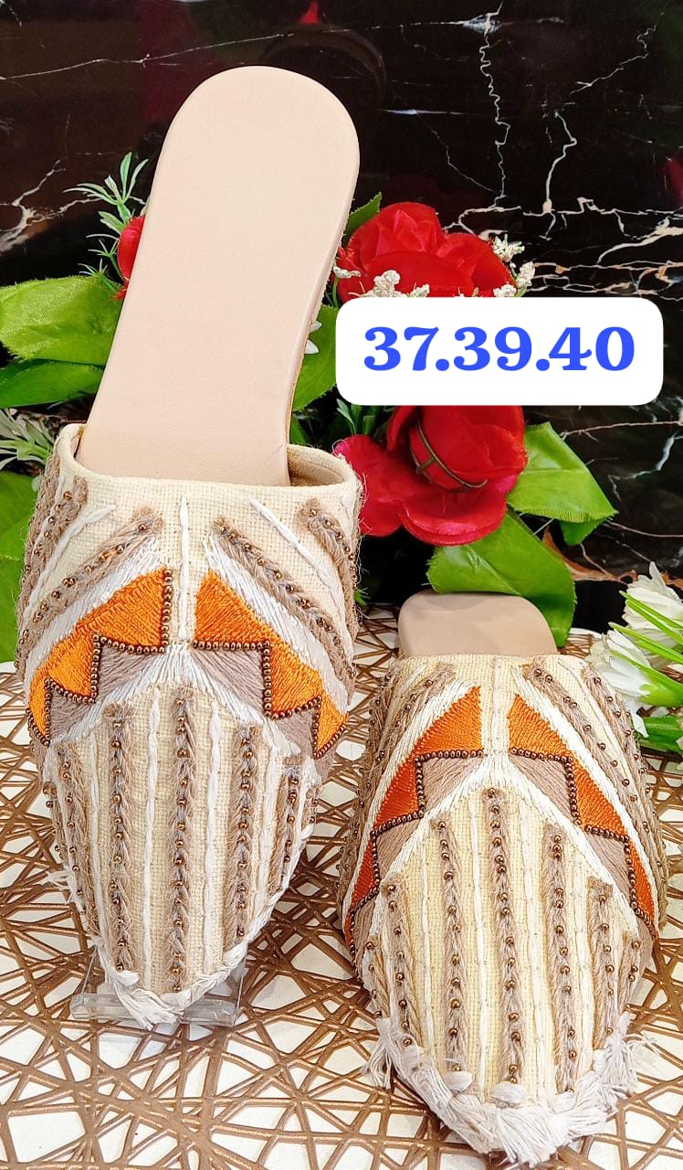 Designer Embroidered Flat Mules Summer Catalog
